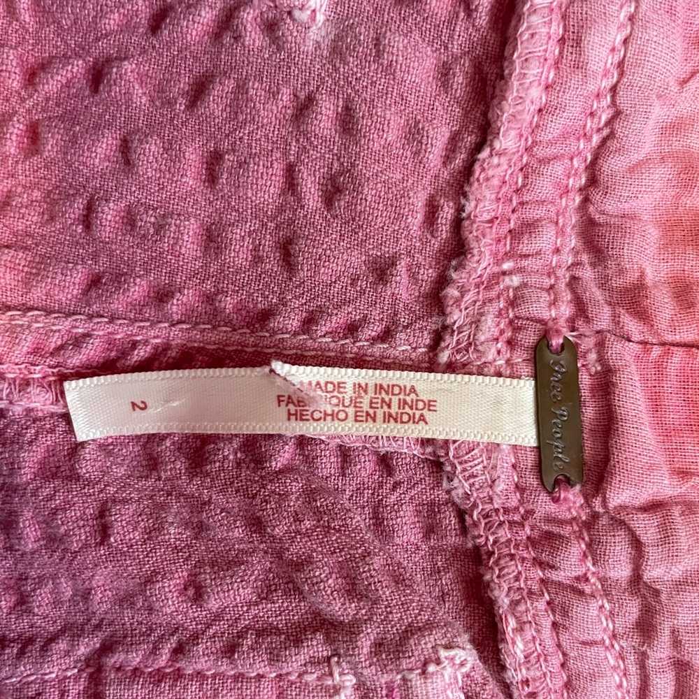 Free‎ People Pink Textured High Waisted Pants - Picture 5 of 14